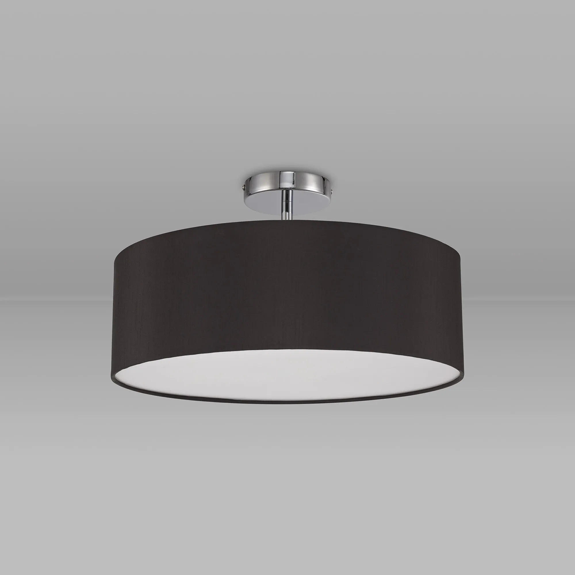Baymont 45cm, Semi Flush 3 Light Polished Chrome, Black/White DK0695  Deco Baymont CH BL
